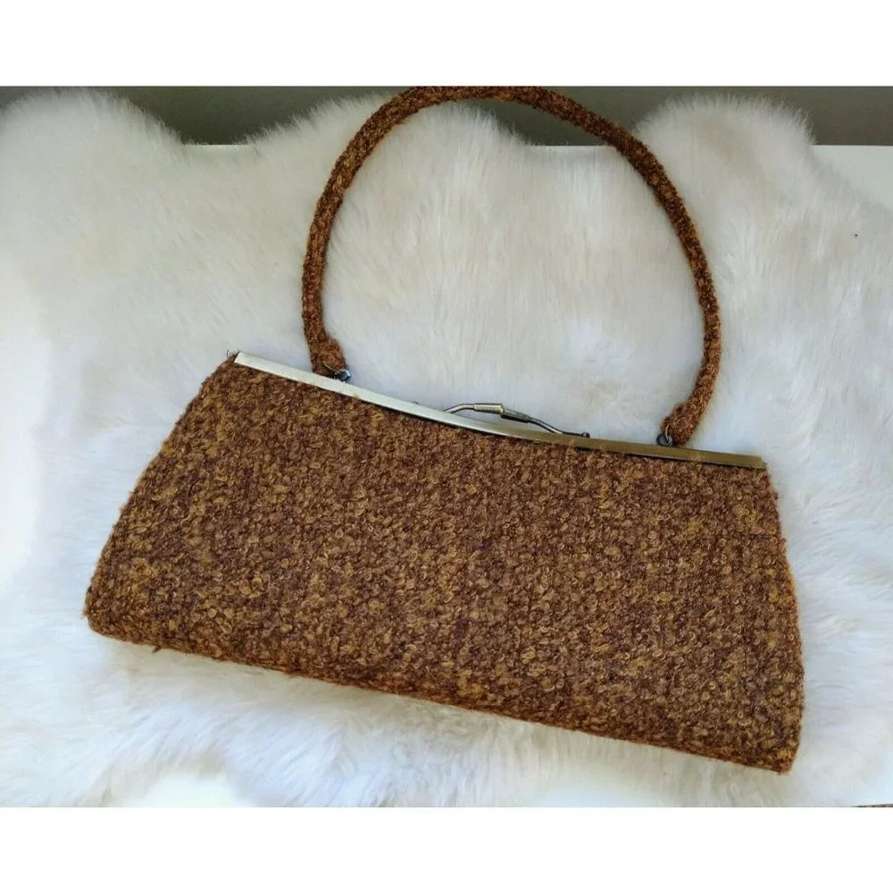LIZ SOTO Women Vtg Handbag‎ Clutch Purse Brown